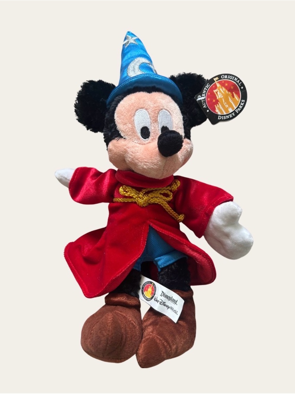 Disney Sorcerer Mickey Plush - Red Robe & Blue Hat